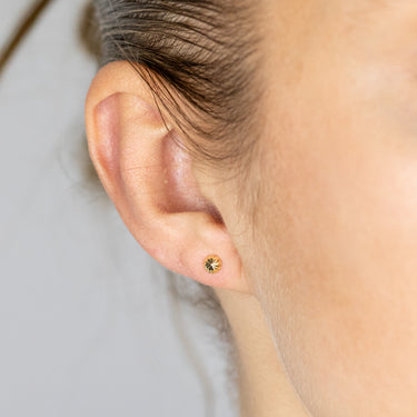 9ct Yellow Gold Round Stud Earrings