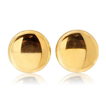 9ct Yellow Gold Plain Round Stud Earrings