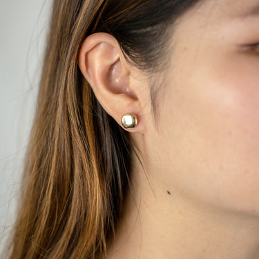 9ct Yellow Gold Plain Round Stud Earrings