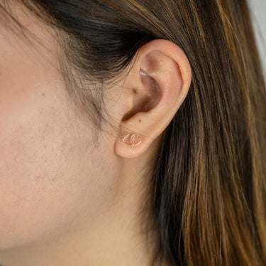 9ct Yellow Gold Double Heart Stud Earrings