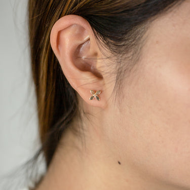 9ct Yellow Gold Petals Stud Earrings