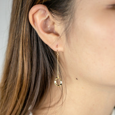 9ct Yellow Gold Cubic Zirconia Diamond Cut Drop Earrings