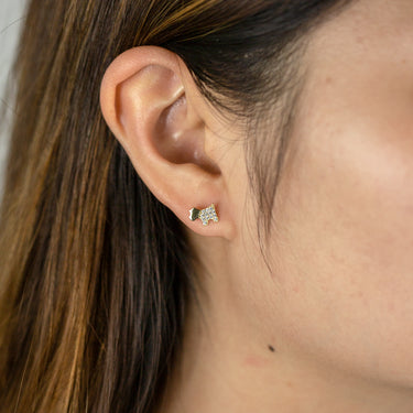 9ct Yellow Gold Cubic Zirconia Dog Stud Earrings