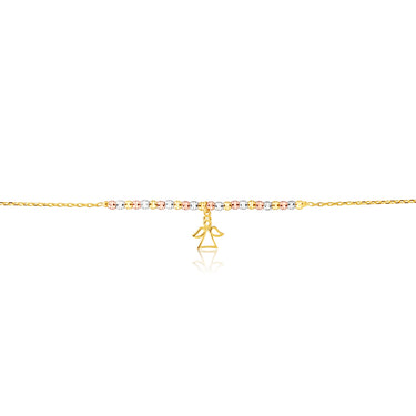 9ct Gold Figaro Angel 27cm Anklet