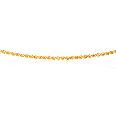 9ct Yellow Gold 45cm Rope Chain