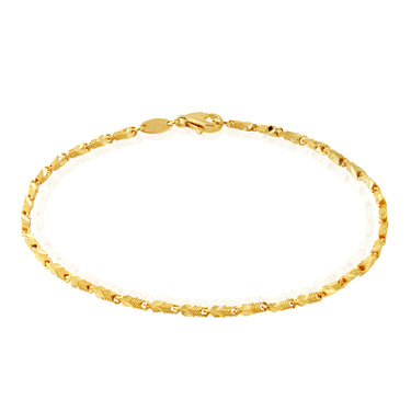 9ct Yellow Gold Diamond Cut Twist 19cm Bracelet