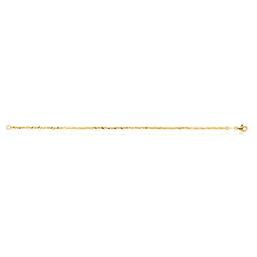9ct Yellow Gold Diamond Cut Twist 19cm Bracelet