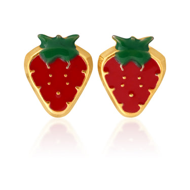 9ct Yellow Gold Strawberry Stud Earrings