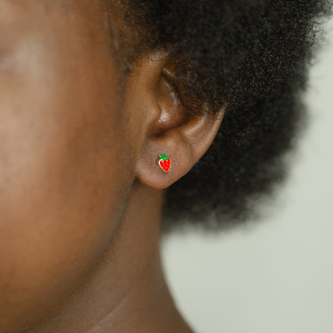 9ct Yellow Gold Strawberry Stud Earrings