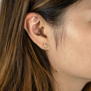 9ct Yellow Gold Diamond Cut Stud Earrings