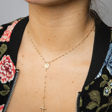 9ct Yellow Gold 45cm Rosary Cross Chain