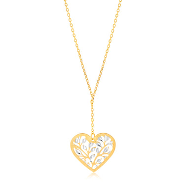 9ct Yellow Gold 42 cm Heart Chain