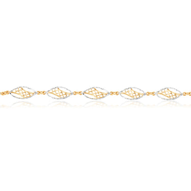 9ct Yellow And White Gold Fancy 17.5cm Bracelet