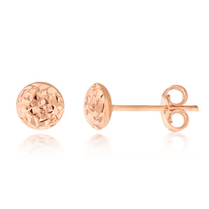 9ct Rose Gold Textured 5.5mm Stud Earrings