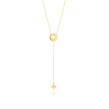 9ct Yellow Gold Star Pendant On 43cm Chain