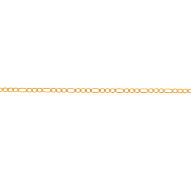 9ct Yellow Gold Silverfilled Figaro 3:1 45cm Chain