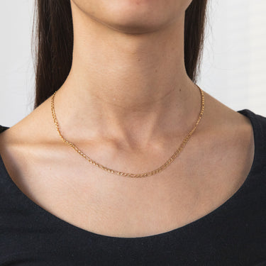 9ct Yellow Gold Silverfilled Figaro 3:1 45cm Chain