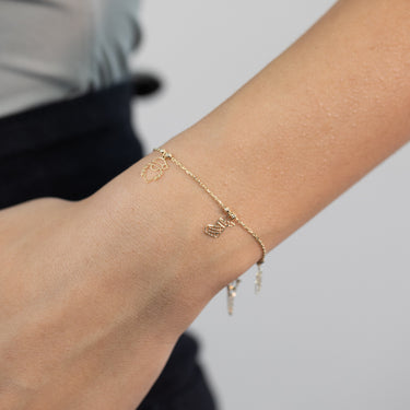 9ct Yellow Gold Five Christmas Charm Bracelet