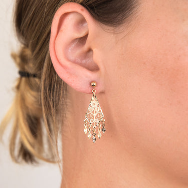 9ct Yellow Gold Chandelier Drop Earrings