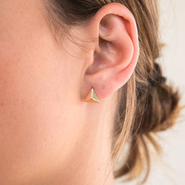 9ct Yellow Gold Pyramid On Hoop Earrings