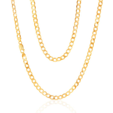 9ct Yellow Solid Gold 150 Gauge Curb 55cm Chain