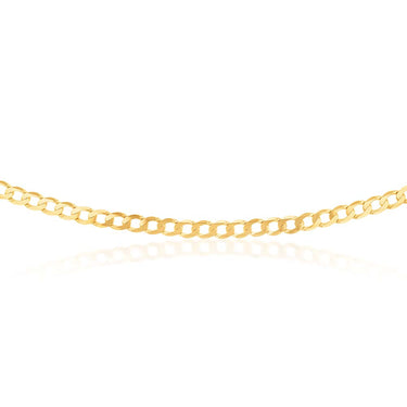 9ct Yellow Solid Gold 150 Gauge Curb 55cm Chain