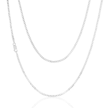 9ct White Gold 50 Gauge Tight Curb 46cm Chain
