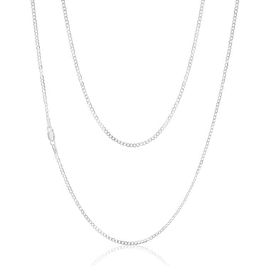 9ct White Gold 50 Gauge Tight Curb 51cm Chain
