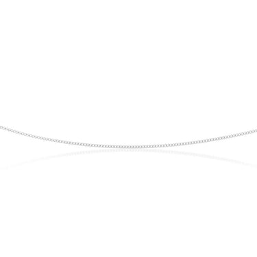 9ct White Solid Gold 40 Gauge Curb 46cm Chain
