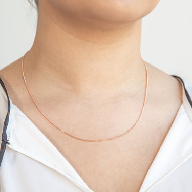 9ct Rose Solid Gold 40 Gauge Curb 46cm Chain