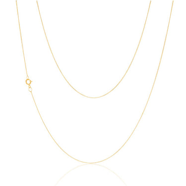 9ct Yellow Gold 18 Gauge Fine Curb 46cm Chain