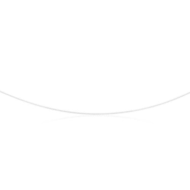 9ct White Solid Gold 40 Gauge Curb 51cm Chain