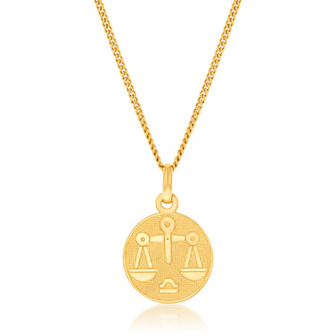 9ct Yellow Gold Zodiac Libra Pendant