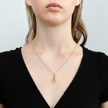 9ct Yellow Gold St Christopher Oval With Inscription On the Back Pendant