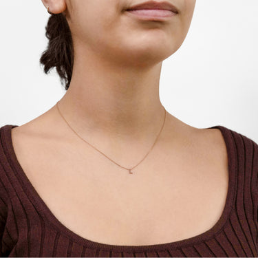 9ct Rose Gold Initial "L" Pendant on 43cm Chain