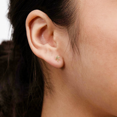 9ct Yellow Gold Mini Initial "K" Stud Earrings