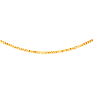 9ct Yellow Gold Square Spiga 45cm Chain