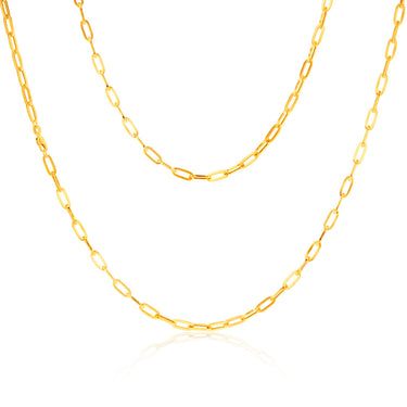 9ct Yellow Gold Extra Large Paperclip 76cm Chain