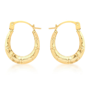 9ct Yellow Gold Mini Groove Creole Earring