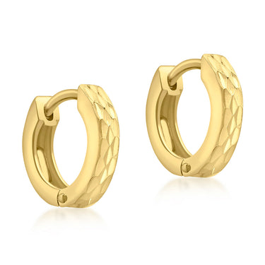 9ct Yellow Gold Pyramid Creole Earring