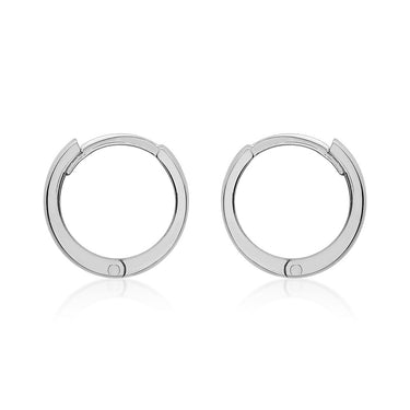 9ct White Gold Polished 8mm Huggy Earring