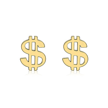 9ct Yellow Gold Dollar Sign Stud Earring