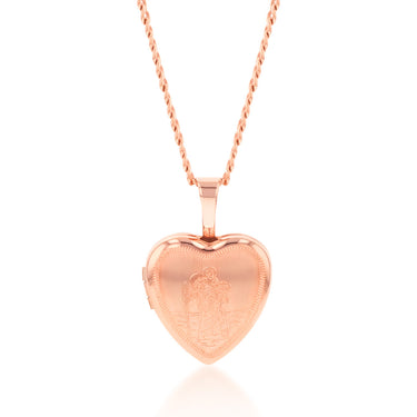 9ct Rose Gold Heart St. Christopher 12mm Locket