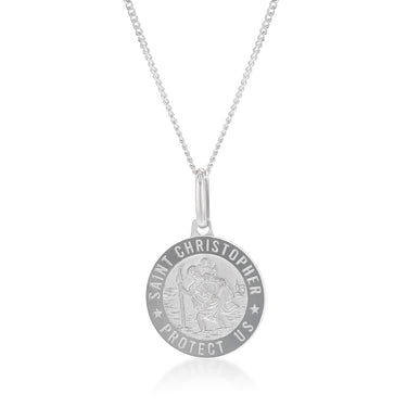 9ct White Gold St. Christopher Medal Pendant