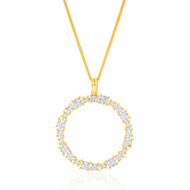 9ct Yellow Gold Diamond Cut Circle Of Life Pendant