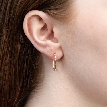 9ct Yellow Gold Oval Diamond Cut Lite Hoop Earrings