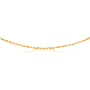 9ct Yellow Gold Rounded Tight Curb 80 Gauge 50cm Chain