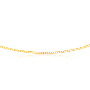 9ct Yellow Gold Superflat Light Curb 65 Gauge 50cm Chain
