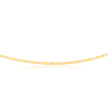 9ct Yellow Gold Superflat Light Curb 65 Gauge 50cm Chain