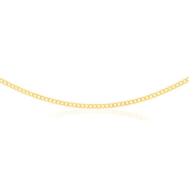 9ct Yellow Solid Gold Superflat Light 95 Gauge Curb 55cm Chain
